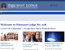 Tablet Screenshot of patuxentlodge218.org